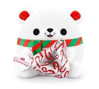 Snackles Christmas 35 cm, Polar Bear and Hershey's Kisses Candy Cane by ZURU Cuddly Squishy Comfort Plush with License Snack Brand Accessory (Polar Bear, Hershey's Kisses Candy Cane)