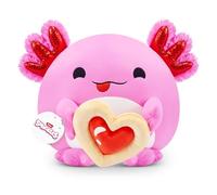 Snackles Love Edition Axolotl Plush Toy 35cm by ZURU - Large Soft Cuddly Stuffed Animal with Cookie Snack Accessory, Romantic Gift for Her Him, Collectible