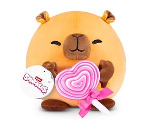 Snackles Love Edition Capybara Plush Toy 20cm by ZURU - Soft Cuddly Stuffed Animal with Lollipop Snack Accessory, Romantic Gift for Her Him, Collectible