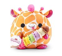 Snackles Non-Licensed Series 1 14-inch Plush Griaffe with Long ice cream (LOLA) by ZURU, Plush with Snack Accessory