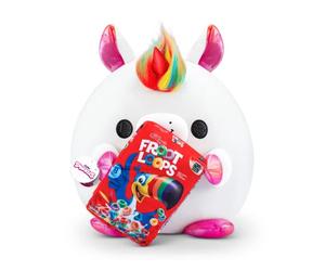 Snackles Series 1 Unicorn (Fruit Loops), Surprise Medium Plush, Ultra Soft Plush, 28 cm, Collectible Plush with Real Brands (Unicorn)