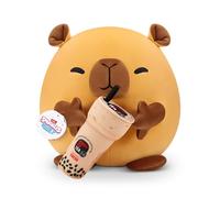 Snackles, Series 2, Capybara (Kung Fu Tea, Bubble Tea), Plush Toy, Cuddly Squishy Comfort Plush with License Snack Brand Accessory, Large (40 cm), Brown Box, (Capybara)