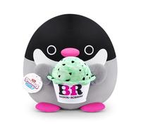 Snackles, Series 2, Penguin (Baskin Robbin), Plush Toy, Cuddly Squishy Comfort Plush with License Snack Brand Accessory, Large (40 cm), Brown Box, (Penguin)