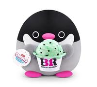 Snackles, Series 2, Penguin (Baskin Robbin), Plush Toy, Small (20 cm), Brown Box, (Penguin)