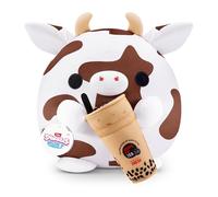 Snackles Series 2 Wave 2, Snack Swap, Cow, 35 cm Cuddly Squishy Comfort Plush with License Snack Brand Accessory (Cow, Kung Fu Tea, Bubble Tea)