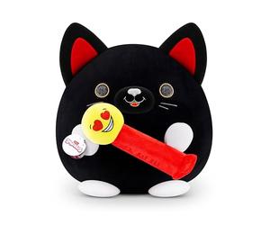 Snackles Super Sized 35 cm, Black Cat (PEZ), by ZURU Cuddly Squishy Comfort 35 cm Plush with License Snack Brand Accessory (Black Cat)