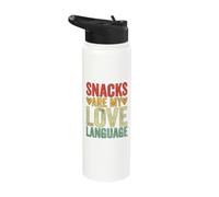 Snacks are My Love Language Funny Food Stainless Steel Insulated Water Bottle