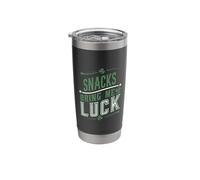 Snacks Bring Me Luck Shamrocks Clover Stainless Steel Insulated Tumbler