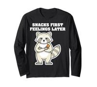 Snacks First Feelings Later Raccoon Long Sleeve T-Shirt