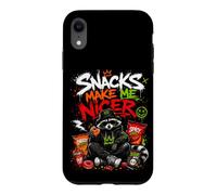 Snacks Make Me Nicer Feral Raccoon Fast Food Snack Lover Case for iPhone XR
