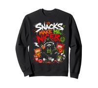 Snacks Make Me Nicer Feral Raccoon Fast Food Snack Lover Sweatshirt