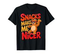 Snacks Make Me Nicer Funny Bear Pizza Meme Animal T-Shirt