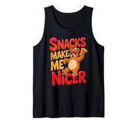 Snacks Make Me Nicer Funny Bear Pizza Meme Animal Tank Top