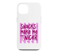 Snacks Make Me Nicer Funny Food Lover Saying Case for iPhone 13
