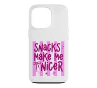 Snacks Make Me Nicer Funny Food Lover Saying Case for iPhone 13 Pro