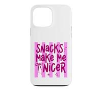 Snacks Make Me Nicer Funny Food Lover Saying Case for iPhone 13 Pro Max