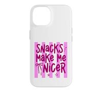 Snacks Make Me Nicer Funny Food Lover Saying Case for iPhone 14