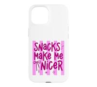 Snacks Make Me Nicer Funny Food Lover Saying Case for iPhone 15
