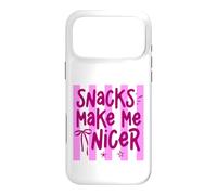 Snacks Make Me Nicer Funny Food Lover Saying Case for iPhone 17 Pro Max