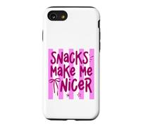 Snacks Make Me Nicer Funny Food Lover Saying Case for iPhone SE (2020) / 7/8
