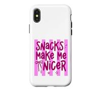 Snacks Make Me Nicer Funny Food Lover Saying Case for iPhone X/XS