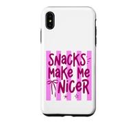 Snacks Make Me Nicer Funny Food Lover Saying Case for iPhone XS Max