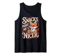 Snacks Make Me Nicer Funny Fox Meme Animal Tank Top