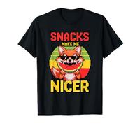 Snacks Make Me Nicer Funny Fox Pixel Meme Animal Gamer T-Shirt