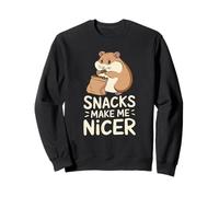 Snacks Make Me Nicer, Hungry Cute Hamster Meme Funny Sweatshirt