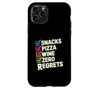 Snacks Pizza Wine Checklist Humor Case for iPhone 11 Pro
