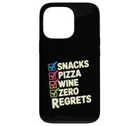Snacks Pizza Wine Checklist Humor Case for iPhone 13 Pro