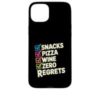 Snacks Pizza Wine Checklist Humor Case for iPhone 15 Plus