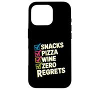 Snacks Pizza Wine Checklist Humor Case for iPhone 16 Pro