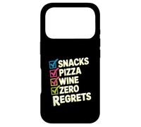 Snacks Pizza Wine Checklist Humor Case for iPhone 17 Pro