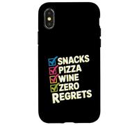 Snacks Pizza Wine Checklist Humor Case for iPhone X/XS