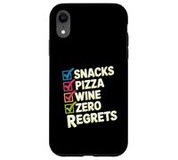 Snacks Pizza Wine Checklist Humor Case for iPhone XR