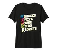 Snacks Pizza Wine Checklist Humor Premium T-Shirt