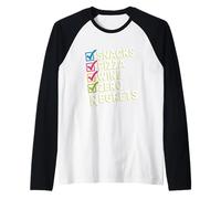 Snacks Pizza Wine Checklist Humor Raglan Baseball Tee