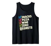 Snacks Pizza Wine Checklist Humor Tank Top