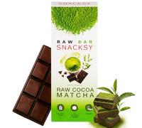 Snacksy Vegan Chocolate - Raw Matcha Green Tea Powder Bar (1 x 40g Box) | Gluten Free, Dairy Free, Refined Sugar Free & Kosher Cacao Snack with Antioxidants | Luxury Boxed Choccy Treat or Gift
