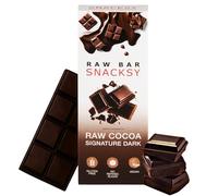 Snacksy Vegan Chocolate - Signature Dark Raw Bar (1 x 40g Box) | Gluten Free, Dairy Free, Refined Sugar Free & Kosher Cacao Snack with Antioxidants | Luxury Boxed Choccy Treat or Gift