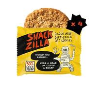 Snackzilla Golden Syrup Oat Cookies (Pack of 4 x 30g) - 50% Less Sugar Cookies Oat Biscuits Multipack Soft Baked Lunch Box Snacks Healthy Snacks for Kids Vegan Biscuits Individually Wrapped