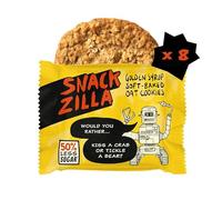Snackzilla Golden Syrup Oat Cookies (Pack of 8 x 30g) - 50% Less Sugar Cookies Oat Biscuits Multipack Soft Baked Lunch Box Snacks Healthy Snacks for Kids Vegan Biscuits Individually Wrapped