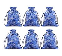 Snadulor,Kit bags,20 Pcs Chinese Jewelry Silk Purse Pouch Brocade Gift,Jewelry,Gift,Candy Bags 3.9x5.5 Inches,Dragon Design,Dark Blue