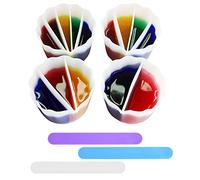 SNAGAROG 4 Pcs Silicone Split Cups for Paint Pouring Acrylic Paint Pour Cup Silicone Paint Mixing Cup Fluid Art Split Cup Reusable Split Pouring Cups with Stir Sticks for Acrylic Paint Resin Pouring