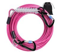 Snagle Paw Dog Leads for Yard 50FT-1000LBS Break Strength,Heavy Duty Tie Out Cable for Dogs with Swivel Lockable Hook & Spring,Chew Proof Dog Chain for Outside,Dog Run Cable for Medium Large Dogs
