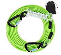 Snagle Paw Dog Tie Out Cable 30FT-1000LBS Break Strength,Heavy Duty Dog Leads for Yard with Shock Absorbing Spring & Swivel Hook,Long Leash Cable for Outdoor Tethering,Dog Line for Small Large Dogs