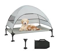 Snagle Paw Elvated Dog Bed With Canopy,Portable Raised Outdoor Dog Bed with Anti-Slip Feet,Wider Shade Pet Cot with Breathable Mesh,Waterproof Pet Cot for Large Dogs Up to 50KG, Indoor& Outdoor Use