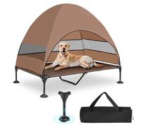 Snagle Paw Elvated Dog Bed With Canopy,Portable Raised Outdoor Dog Bed with Anti-Slip Feet,Wider Shade Pet Cot with Breathable Mesh,Waterproof Pet Bed for Large Dogs Camping,Indoor& Outdoor Use