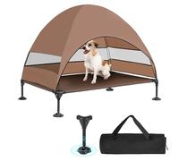 Snagle Paw Elvated Dog Bed With Canopy,Portable Raised Outdoor Dog Bed with Anti-Slip Feet,Wider Shade Pet Cot with Breathable Mesh,Waterproof Pet Cot for Large Dogs Up to 50KG, Indoor& Outdoor Use